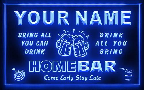 Nom Personnalisé Home Bar Néon Light Sign [Nom personnalisé