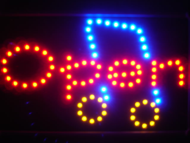 OPEN Music Note Led Neon Sign WhiteBoard