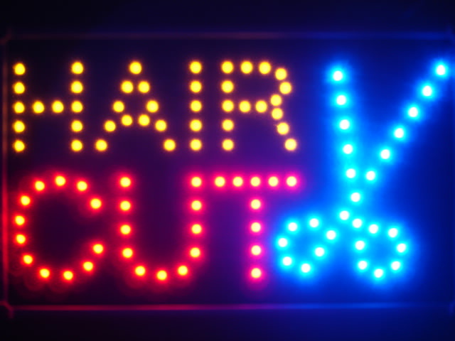 Hair Cut Scissor Led Neon Sign WhiteBoard