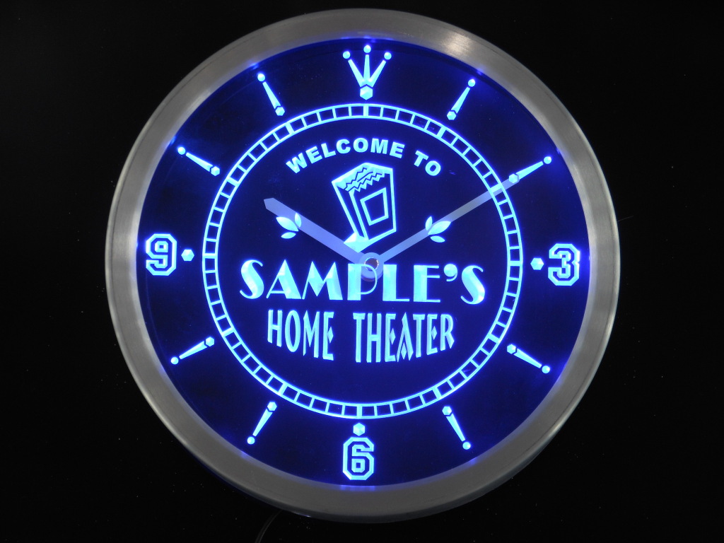 Home Theater Personalized Your Name Bar LED Clock