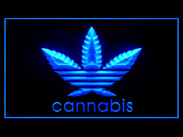 Cannabis Bar Blue Neon Light Sign