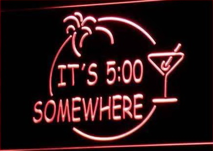 16"x12" i090-r ITS 5:00 SOMEWHERE MARGARITA NEON Bar Light Sign 