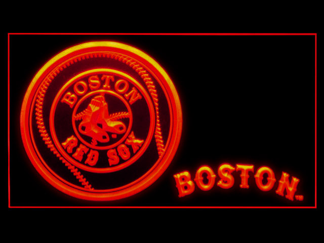 Boston Red Sox Baseball Script Ball Display Shop Neon Light Sign