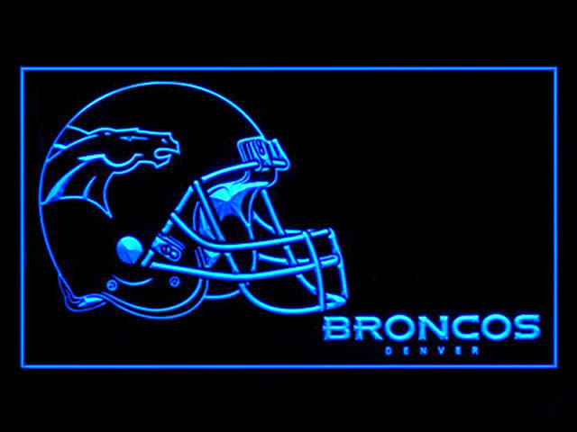 Denver Broncos Helmet Shop Neon Light Sign