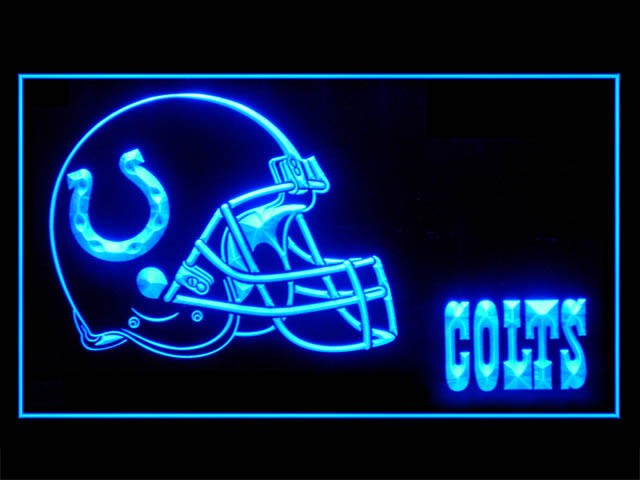 Indianapolis Colts Helmet Script Football Shop Neon Light Sign