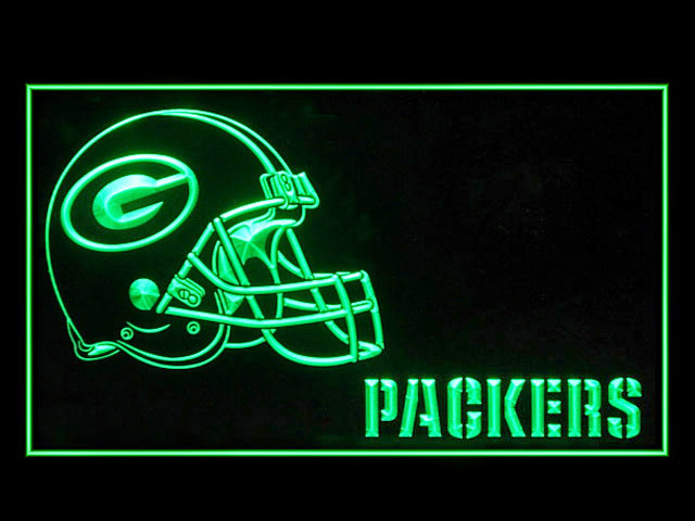 Green Bay Packers Helmet Football Shop Neon Light Sign