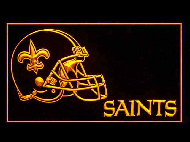 New Orleans Saints Helmet Script Display Shop Neon Light Sign