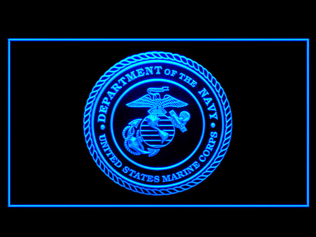 US Navy Department Marine Corps Bar Beer Neon Light Sign
