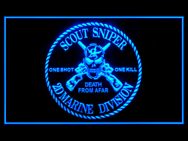 Scout Sniper Marine Divison Death From Afar Beer Neon Light Sign