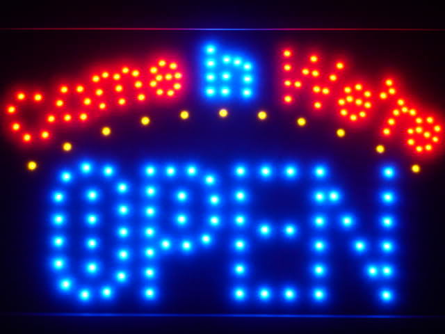 Come in we're OPEN LED Sign + White Board