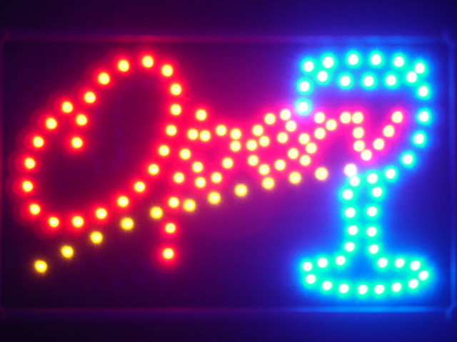 OPEN Cocktail LED Neon Light Sign Whiteboard