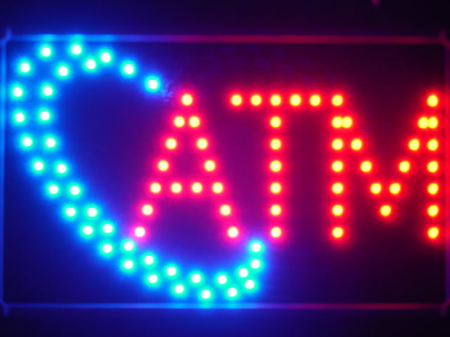 ATM LED Neon Light Sign with Whiteboard