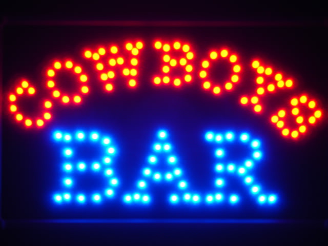 Cowboys Bar LED Neon Light Sign Whiteboard