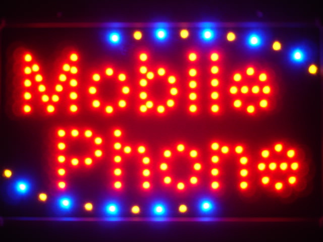 Mobile Phone LED Neon Light Sign Whiteboard