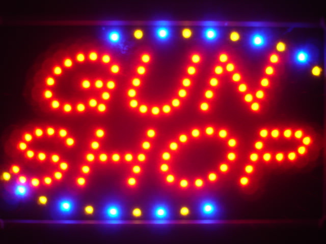 Gun Hunting Firearms Shop Led Neon Sign WhiteBoard