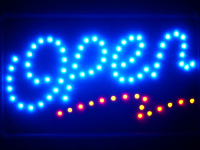 OPEN Script Led Neon Sign WhiteBoard