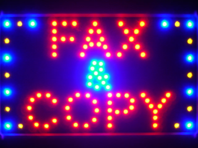 Fax & Copy Services Led Neon Sign WhiteBoard