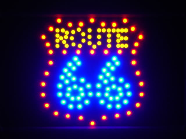 Route 66 Road Bar Led Neon Sign WhiteBoard