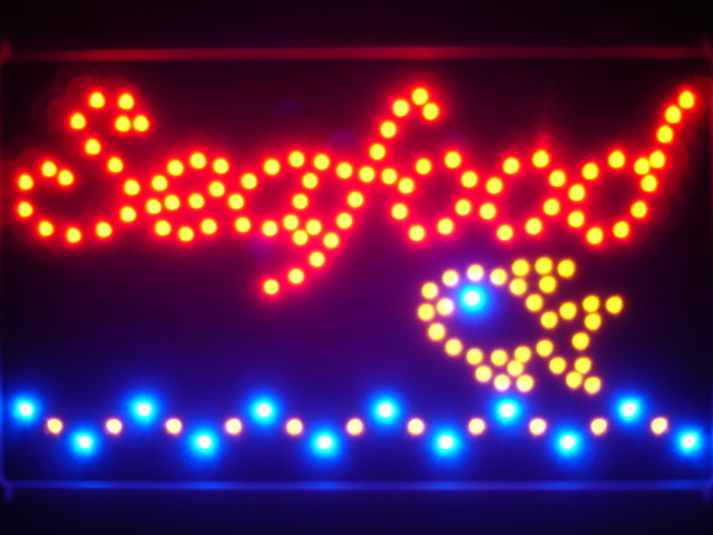 Seafood Restaurant Led Neon Sign WhiteBoard