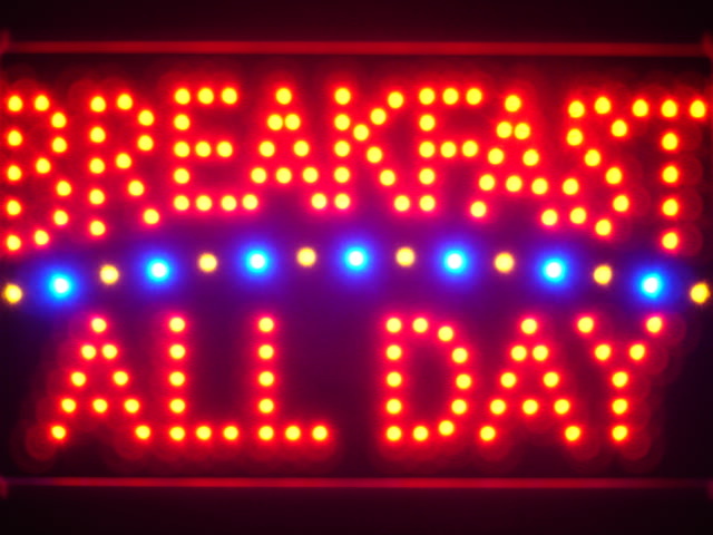 Breakfast All Day Led Neon Sign WhiteBoard
