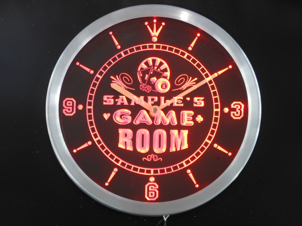 Game Room Personalized Your Name Bar Beer Decor Neon Led Clock