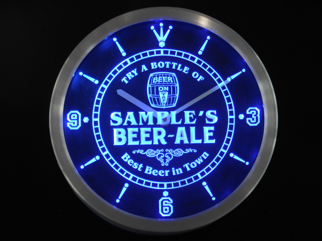 Beer Ale Personalized Your Name Bar Best in Town Neon Led Clock