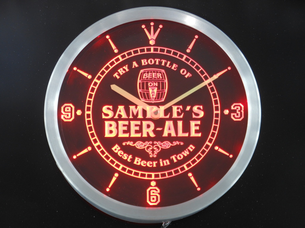 Beer Ale Personalized Your Name Bar Best in Town Neon Led Clock