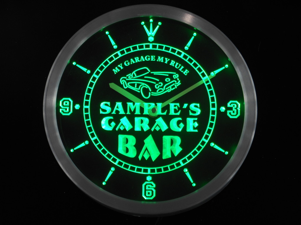 Garage Car Repair Personalized Your Name Bar Neon Led Clock