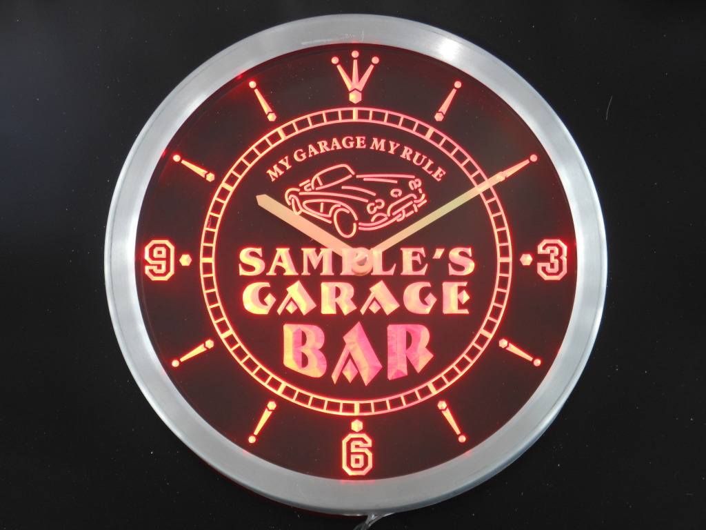 Garage Car Repair Personalized Your Name Bar Neon Led Clock