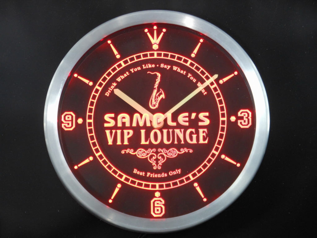 Name Personalized Custom VIP Lounge Best Friend LED Clock