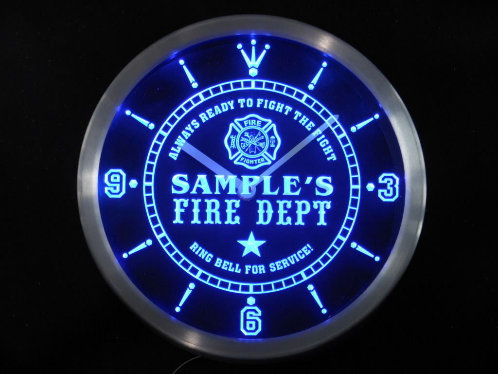 Firefighter Fire Department Personalized Your Name Bar LED Clock