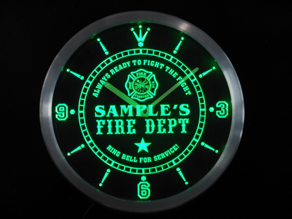 Firefighter Fire Department Personalized Your Name Bar LED Clock