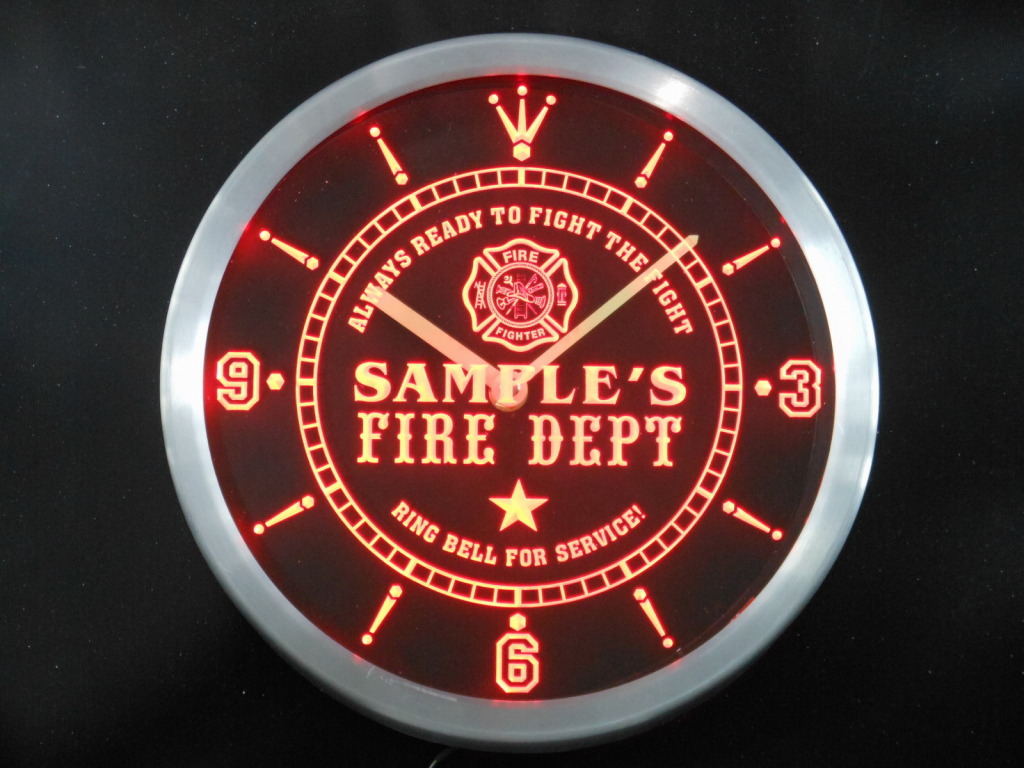 Firefighter Fire Department Personalized Your Name Bar LED Clock
