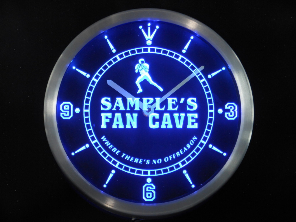 Name Personalized Custom Football Fan Cave LED Clock
