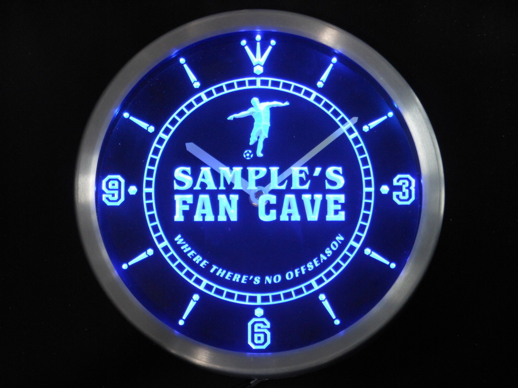 Name Personalized Custom Soccer Football Fan Cave LED Clock