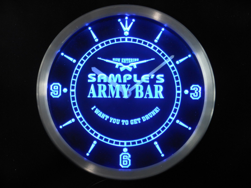 Custom Army Bar Personalized Your Name Bar LED Clock