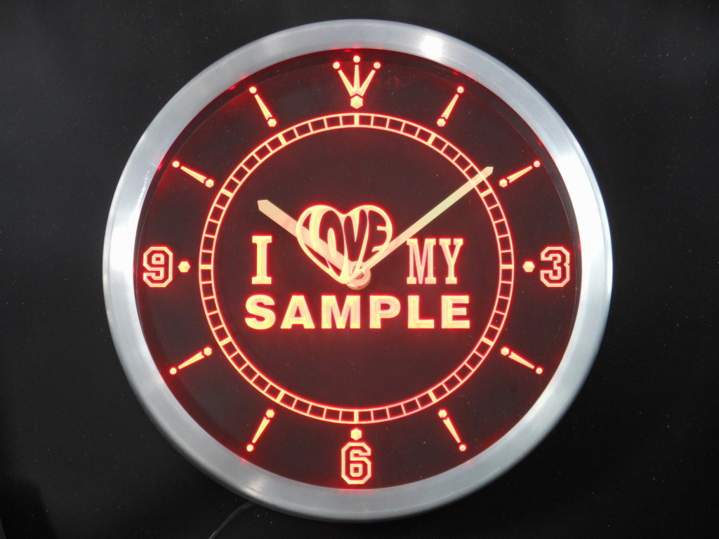 Personalized Custom I Love My Bar LED Clock