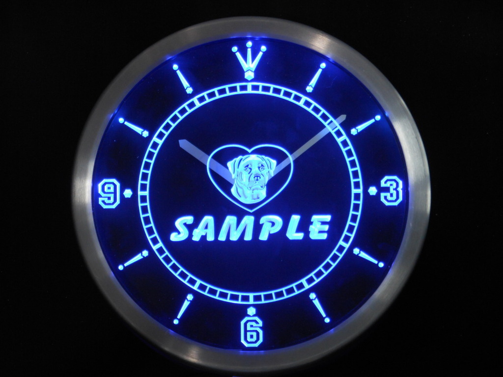 Name Personalized Custom Rottweiler Dog House LED Clock