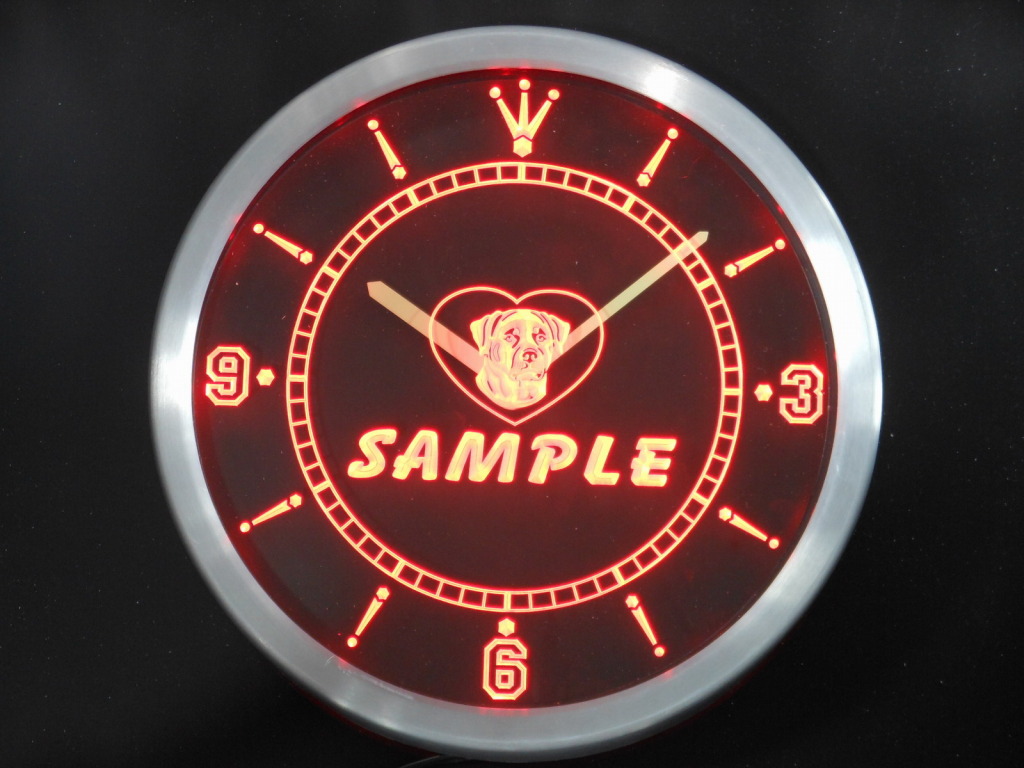 Name Personalized Custom Rottweiler Dog House LED Clock