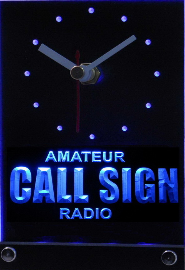 Custom Call Sign Amateur Radio Led Table Clock